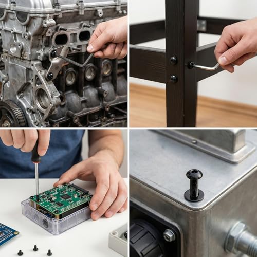 1015 Pcs Metric Machine Screws Assortment Kit - M2 M3 M4 M5 Grade 10.9 Alloy Steel Hex Socket Button Head Screw Set with Nuts and Bolts, Lock & Flat Washers for DIY, 3D Printer, Machinery M2M3M4M5 1015pcs