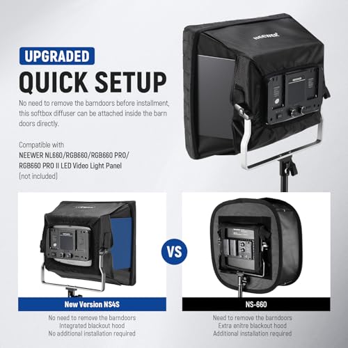 NEEWER Upgraded Softbox Diffuser for NL660 RGB660 PRO II LED Light, NS4S NS4S for 660