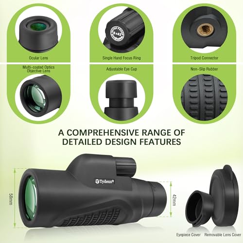 K9 Prism 8x42 Waterproof Monocular Telescope - Bundle with - Smartphone Telescope Adapter Camera Mount