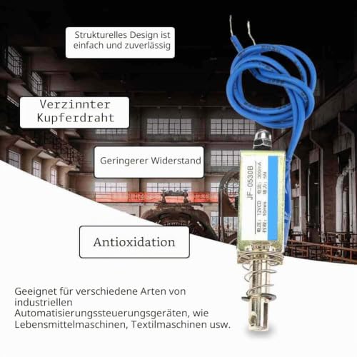 Electromagnet - Automation Control 6/12/24V DC 300mA DC Pull Electromagnet 5N Retraction Range 10 mm, JF-0530B (12V)