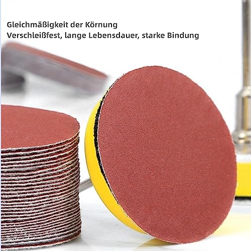 Senmai Tools Pack of 120 Sandpaper 50 mm Sanding Discs Round Grit 80 Sandpaper 2 Inch Sanding Pads Suitable for Power Tools Wood Furniture Painting Automotive 80 grit