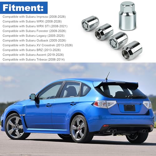 Outopakkle B321SFL001 wheel lock key lug set for Subaru Impreza WRX 2008-2026