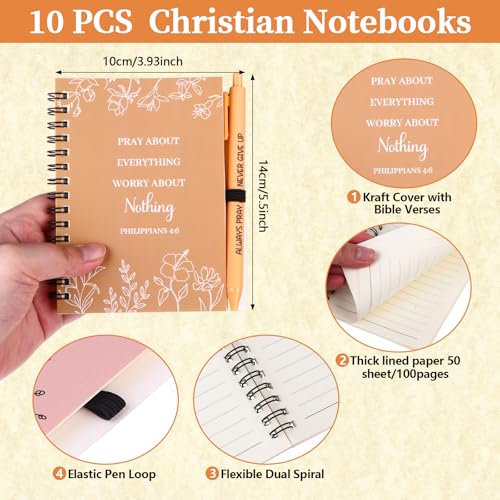 20pcs Christian Ballpoint Pen and Notebook Bulk Christian Gifts Retro Colour