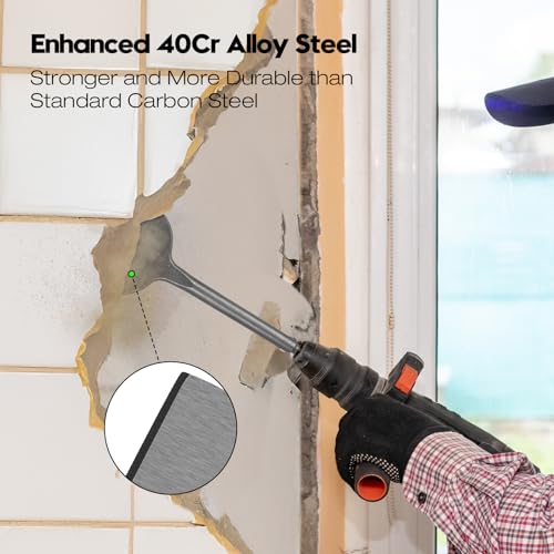 Konvixon 2-piece SDS Plus concrete chisel set with flat and 20° bent tile removal bits