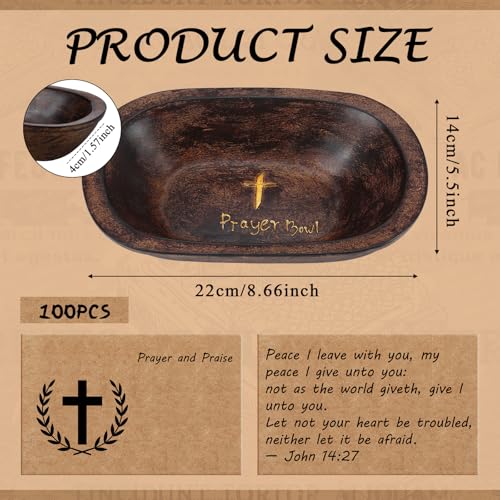 Mimorou Prayer Dough Bowl with 100 Blessing Cards Christmas Christian Decor