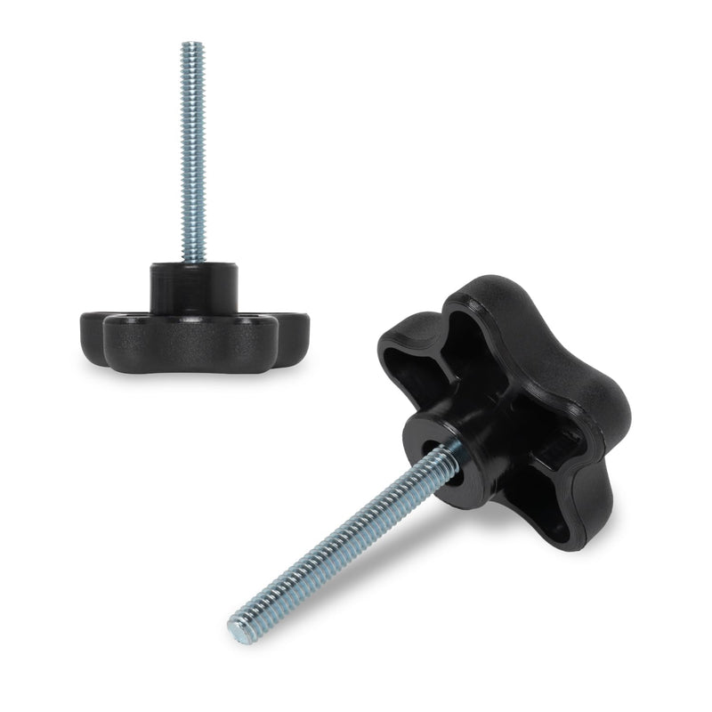 [Australia - AusPower] - POWERTEC 10 Pack 1/4"-20 5 Star Knobs with 2" Threaded Stud, Thumb Screw Knobs with bolts for Lawn Mower, Umbrella Base, Woodworking Tools & Jigs, Clamps (QNB3010-P2) 1/4"-20 ( 2" Long) 5-Star Stud Knobs 