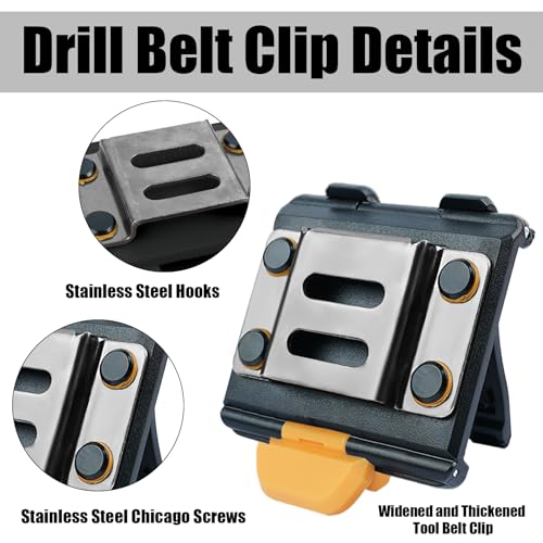 MELOTOUGH black tape measure holder and drill holster belt clip for tool belts