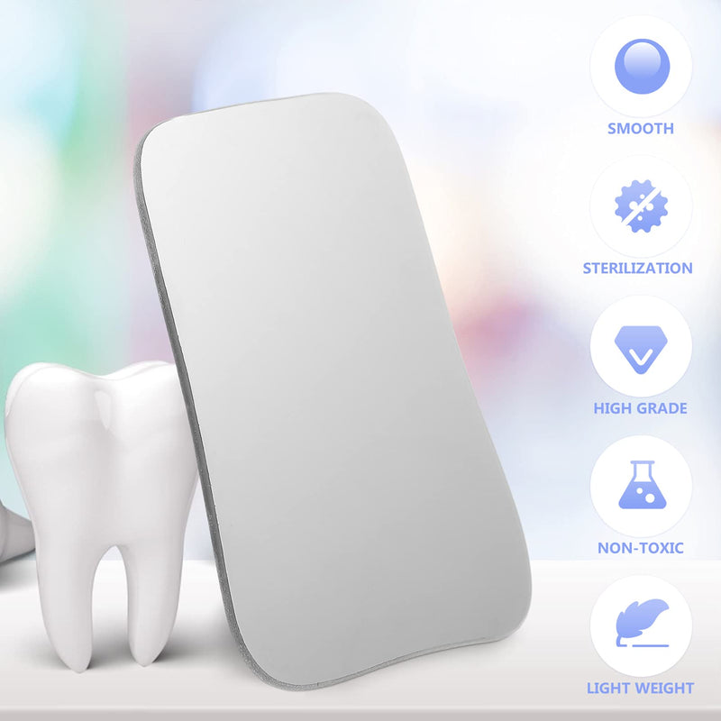 [Australia - AusPower] - EXCEART 2pcs Intraoral Mirrors 2 Sided Pofessional Occlusal Photographic Mouth Mirror Dental Photo Reflector Glass Mirrors Tools for Clinic Doctor Silver 