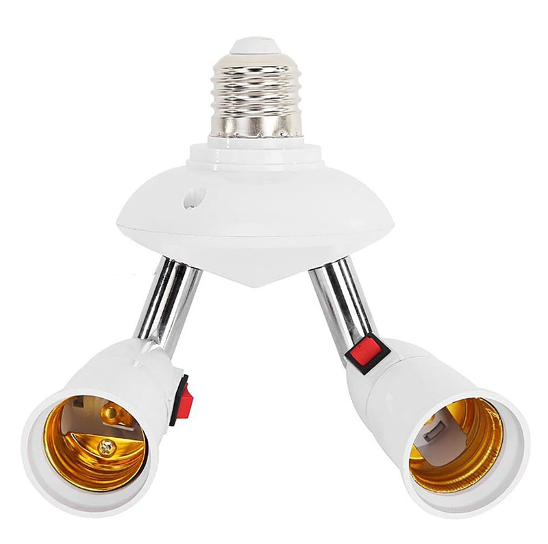 [Australia - AusPower] - CLWHJ-360 Degrees Adjustable 2 in 1 E26/E27 Splitter Socket Adapter. E26/E27 Standard LED Bulbs 360 Degrees Adjustable 180 Degree Bendable Max Watt 120W (2 in 1) 