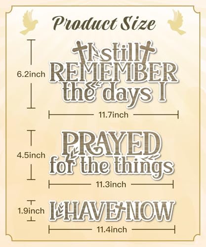 Putuo Decor I Still Remember The Days I Prayed What I Have Now Wall Decor, Rustic Church Hanging Blessed Sign, Motivational Farmhouse Faith Wall Art for Home Christian Religious Gift, Prayer Room