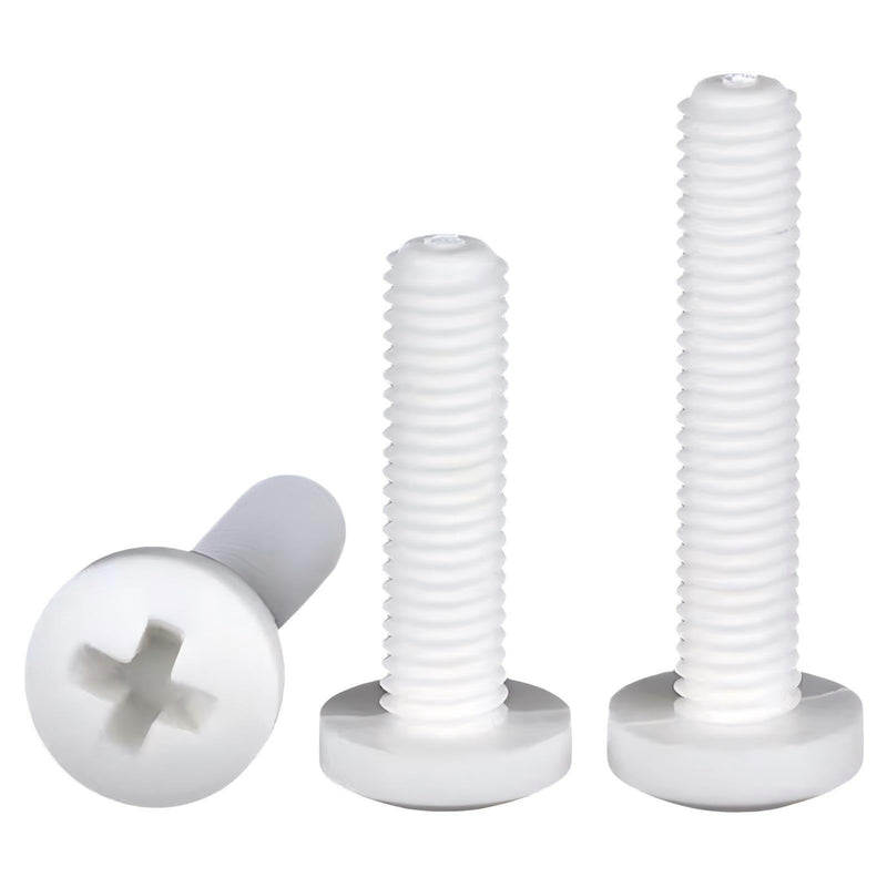 [Australia - AusPower] - Polypropylene (PP) Metric Cross Phillips Pan Head Screw Assortment Kit - M3 M4 M5 Plastic Fasteners w/Nuts, Washers, 470Pcs in Plastic Case (Non-Conductive, Lightweight) White M3-M5 