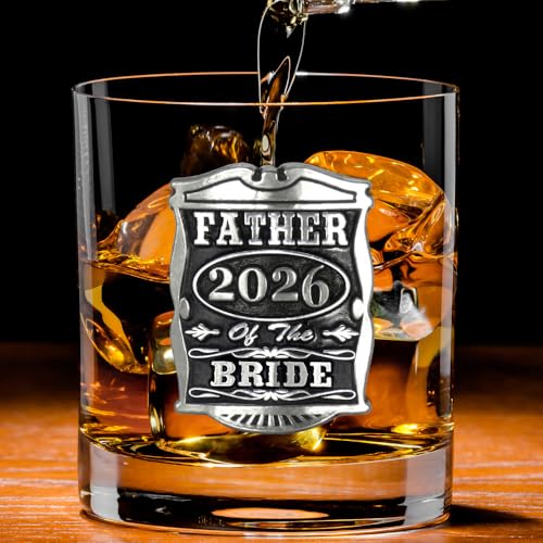 English Pewter Company 11oz Father Of The Bride Tumbler Old Fashioned Whisky Rocks Glass Personalised With Your Year – Perfect Wedding Party Gifts For Your Groomsmen – Gift Box [WD005]