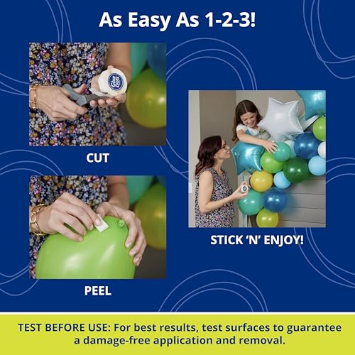 Glue Dots Balloon Dots adhesive, double-sided 1/2-inch clear 3-pack for DIY balloon arch decorations