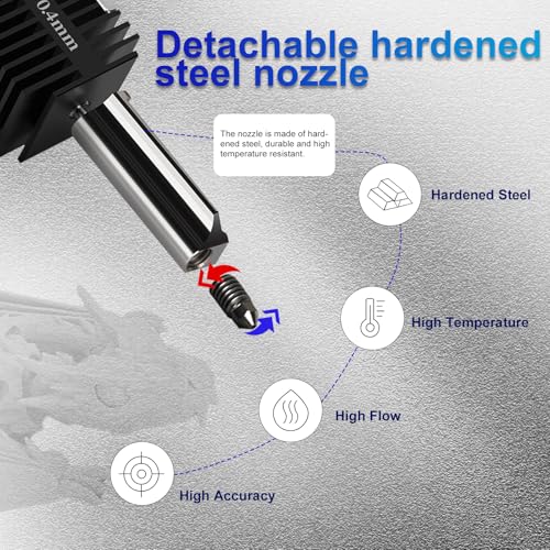 3D Printer 0.4mm Hotend Kit for Bambu Lab A1 and A1 Mini Hardened Steel Nozzle with Silicone Sock and Tools Replacement Extruder Accessories, 2pcs 2*A1