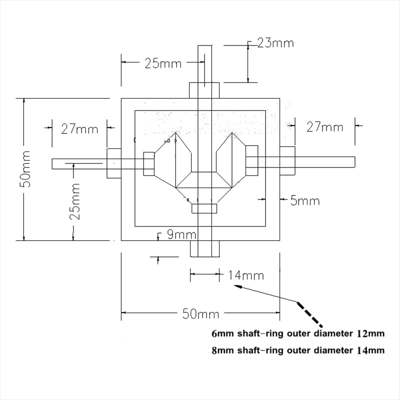 [Australia - AusPower] - 1:1 Right Angle Bevel Gearbox 1 Module 20 Teeth 90° Angle Drive Steering Gear Device Simple Mechanical DIY Module with 8mm Shaft 8 mm shaft 2 output shaft 
