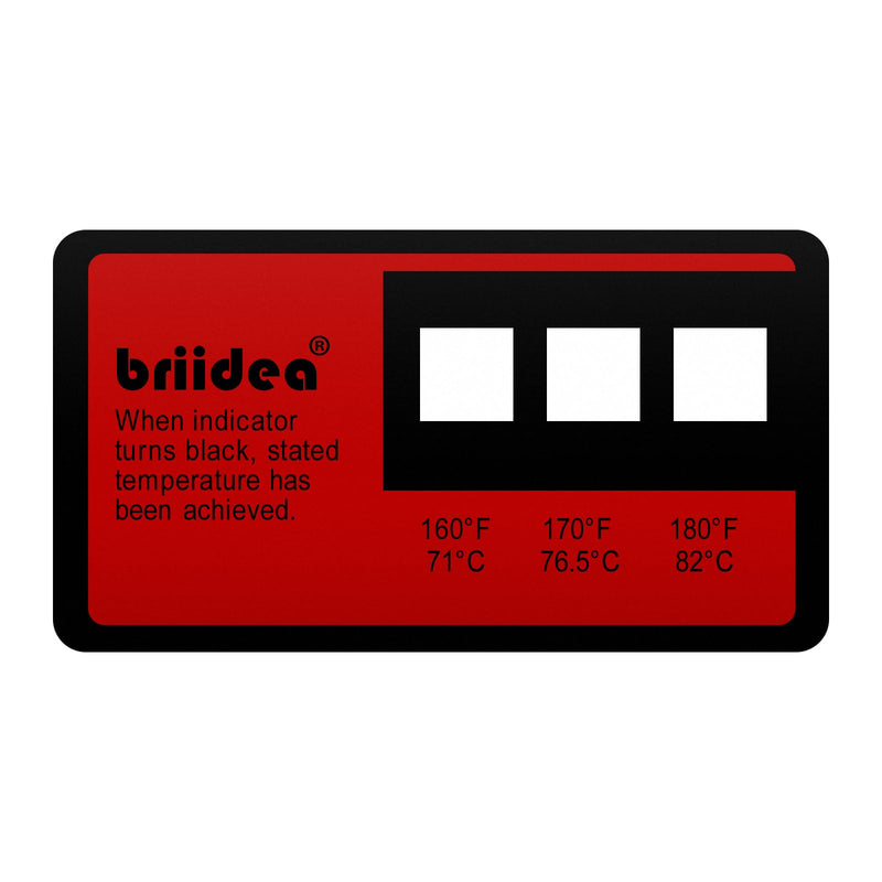 Dishwasher Temperature Labels, Briidea Temperature Label for Dishwashers, 3-Temp 160°F/71℃, 170°F/76.5℃, 180°F/82℃, Pack of 24 Labels, Easy to Use 0.98in*1.81in