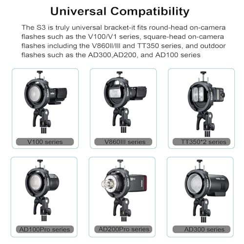 Godox S3 Speedlite Bracket Flash Holder for Studio Photography
