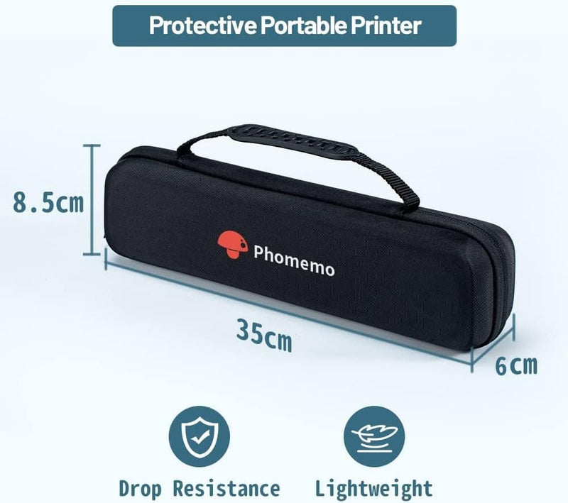 [Australia - AusPower] - Phomemo Case, Compatible with Itari, COLORWING, Odaro, Omezizy M08F/P831 Letter & A4 Portable Printer, for HPRT MT800 Mobile Travel Printer Storage Holder Paper & USB Cable(Box Only) Black 