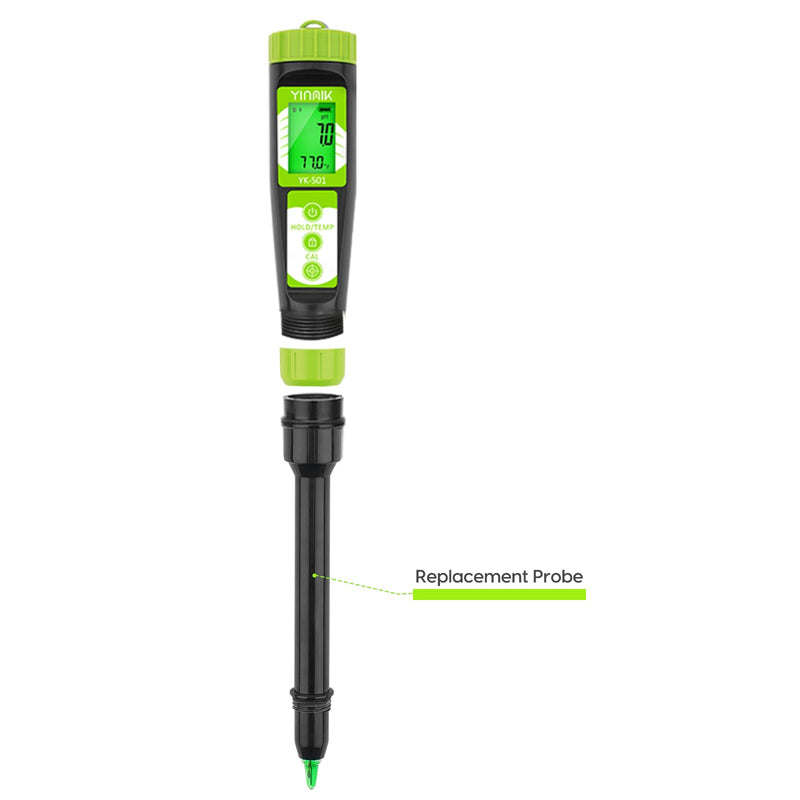 YINMIK Soil pH Probe for YK-S01, YK-S01P, Black pH Replacement Electrode, Original YINMIK Soil Tester Electrode