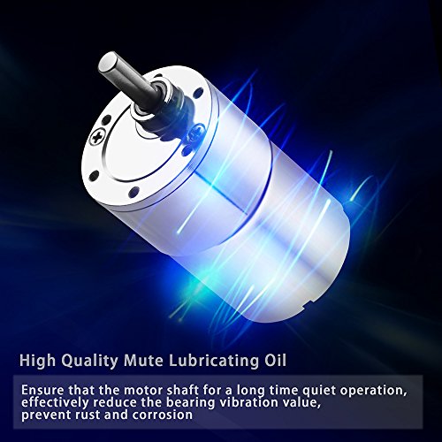 DC 12V 1000RPM Gear Motor High Torque Electric Micro Speed Reduction Geared Motor Eccentric Output Shaft 37mm Diameter Gearbox 1000 RPM 12 Volt