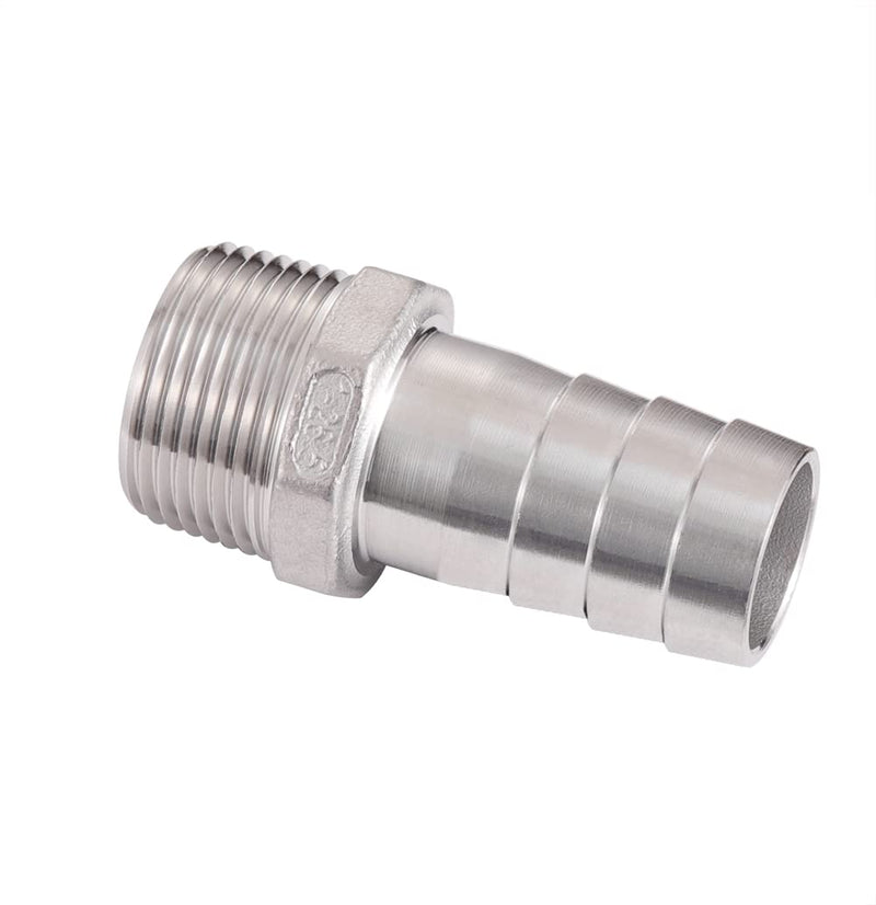[Australia - AusPower] - Stainless Steel Hose Barb Fitting,1" Hose Barb to 1" Male NPT, for Water Fuel Air (Pack of 2) 1" Barb to 1" NPT 
