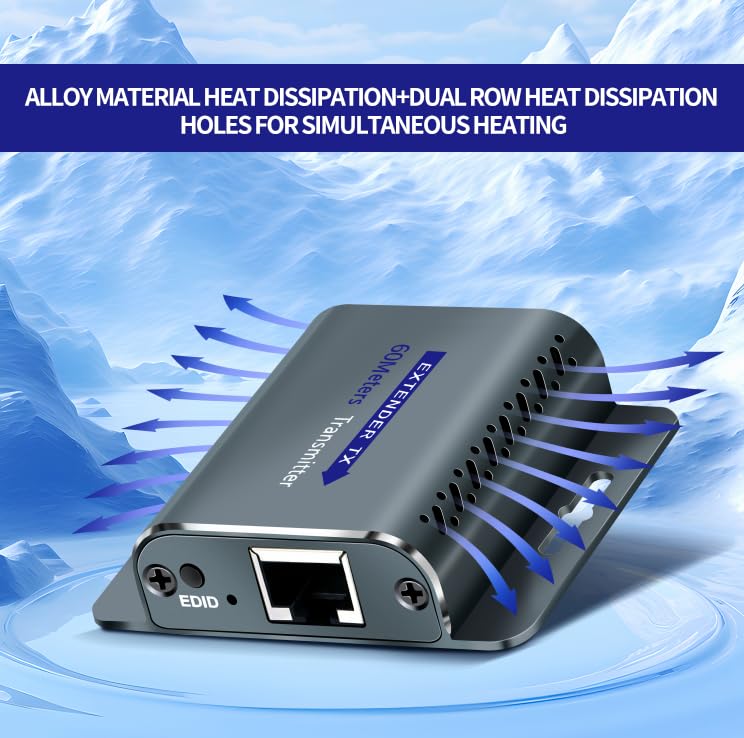 HDMI Extender Over CAT5e/6,HDMI Over Ethernet,HD MI Over cat6 with 200 FT for 1080@60Hz,RJ45 to HD Converter Plug & Play with 5V Power Adapter