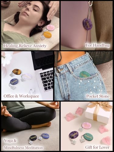 Jovivi Sodalite Crystal Thumb Worry Stones for Anxiety and Stress Sodalite - Expression