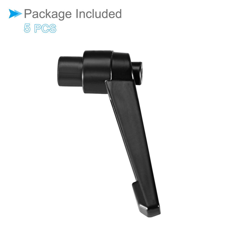 [Australia - AusPower] - Clamping Lever Handles, M8 Female Thread 57mm Lever, Adjustable Quick Release Locking Rotating Knobs Black - (Applications: for Lathe Machinery), 5-Pieces 