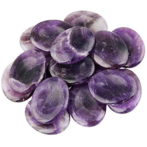SUNYIK Oval Amethyst Thumb Worry Stone for Anxiety Stress #2 Oval-Amethyst