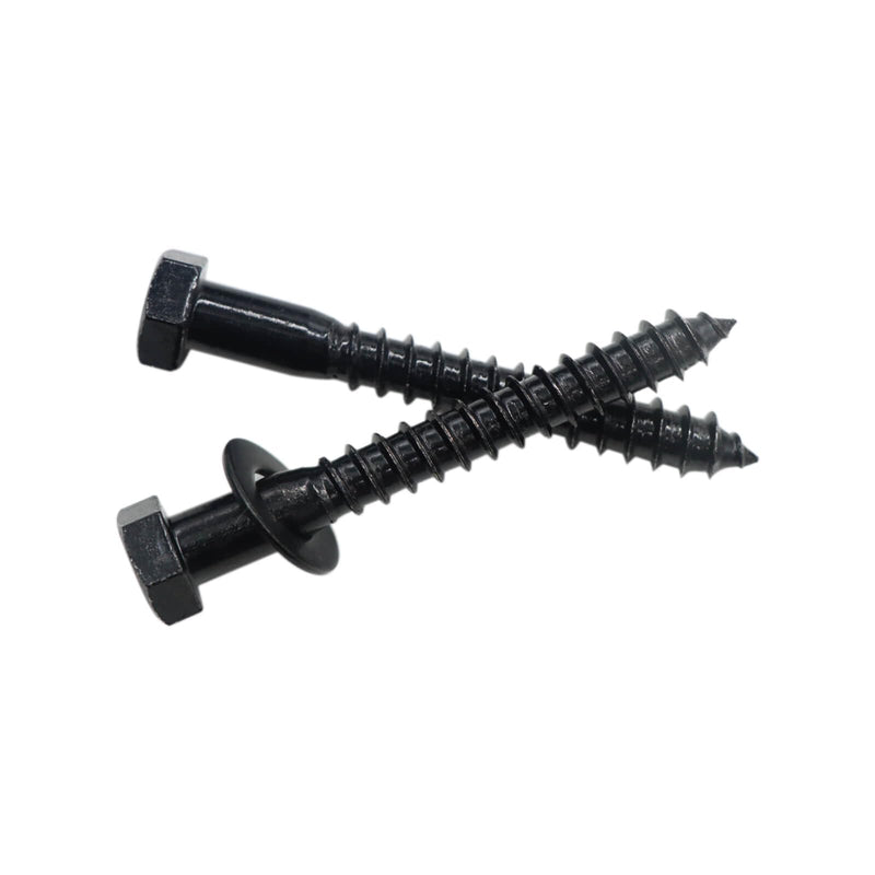 [Australia - AusPower] - 25PCS 1/4" x 2" Hex Head Lag Screws, Stainless Steel Black Lag Bolts, Heavy Duty Lag Bolts, Washers Included 1/4" x 2" (25PCS) 