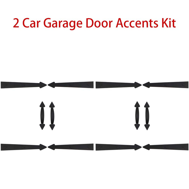 [Australia - AusPower] - WINSOON for 2 Cars Magnetic Decorative Garage Door Hardware Couch House 12 Pieces Curb Appeal Faux Hinges Handles Accents Hardware Kit, Black 2Packs 
