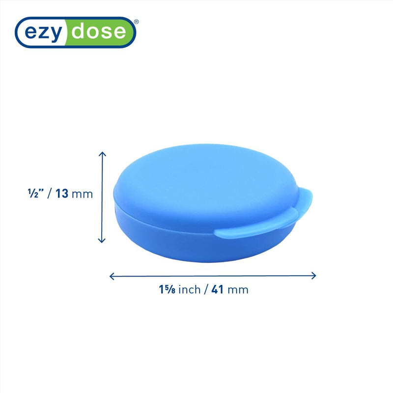 [Australia - AusPower] - EZY DOSE Daily Round, Portable On-The-Go Pocket Pharmacy, Pill Box, Organizer and Vitamin Containers, Snap Shut Lids, Perfect for Traveling, Blue & Pink, 2 Pack, BPA Free 2-Pack 