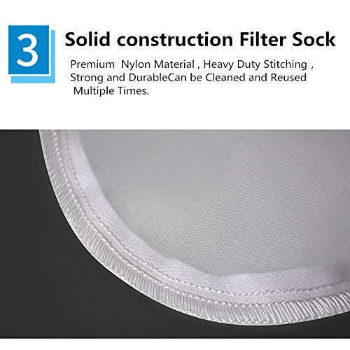 [Australia - AusPower] - Nylon Mesh Filter Socks Bag 7 Inch Ring 75 Micron by 16 Inch Long NMO Filter Bags -1Pack (75 Micron 7" x 16") 75 Micron 7" x 16" 