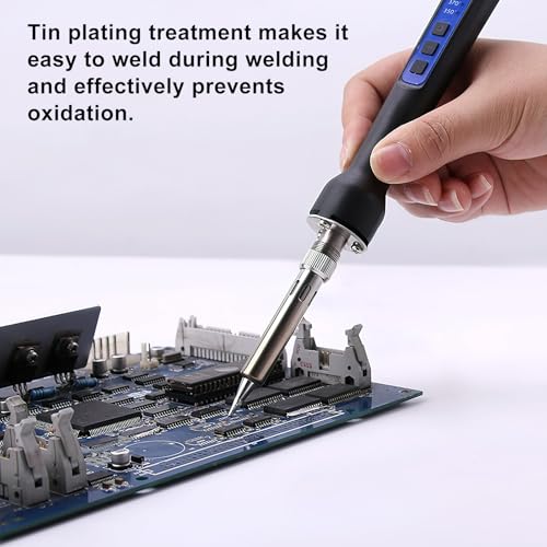 Pack of 10 Soldering Iron Tips, 900M-T, Replacement Soldering Tips for Soldering Stations, Soldering Iron, Soldering Tip Set, Soldering Iron Replacement Soldering Tips Set with Welding Sleeve, Lead-Free High-Quality Copper Soldering Tips