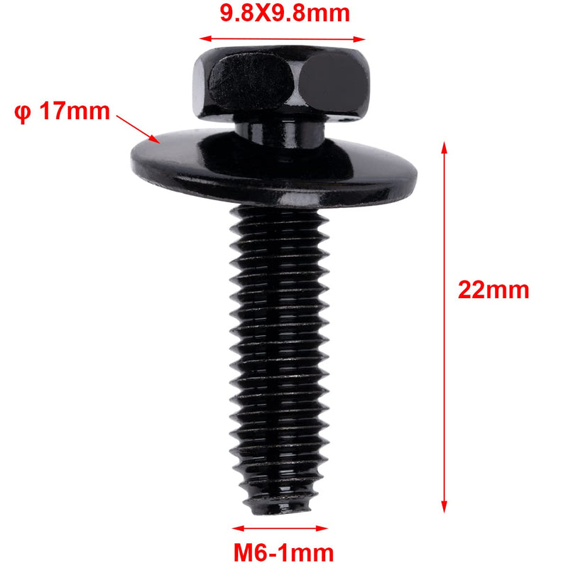 [Australia - AusPower] - OAUTOO 20Sets M6-1.0 Bolts & U-Nuts Assortment 