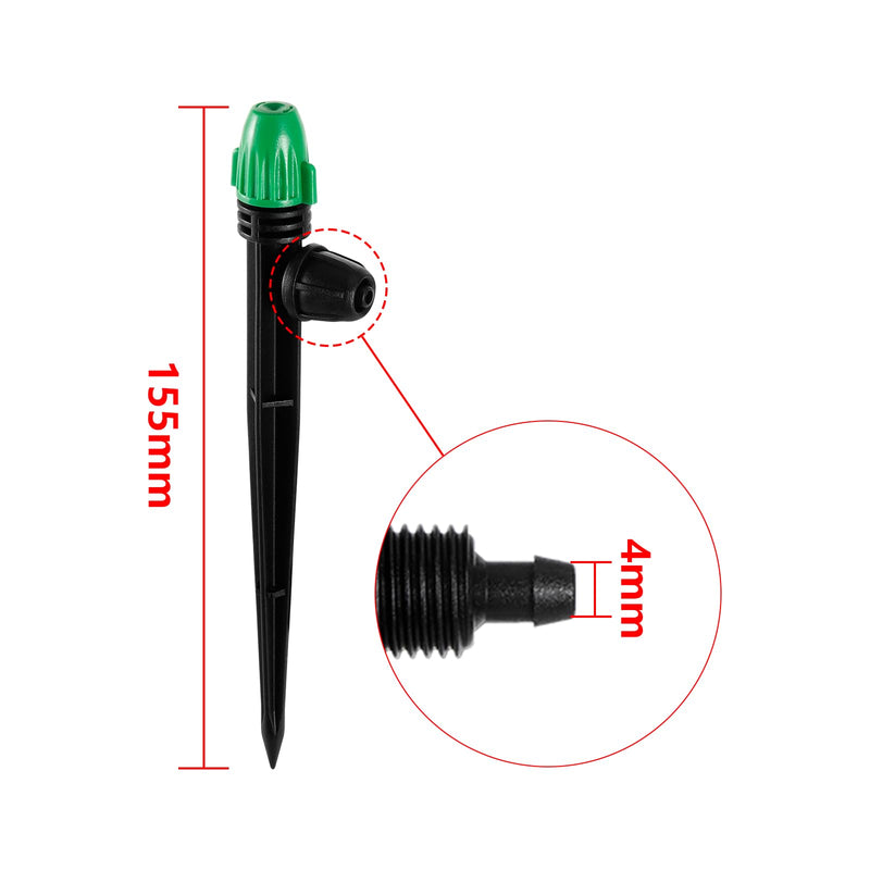 [Australia - AusPower] - 30PCS Drip Irrigation Misting Drippers with Lock Barbed for 1/4" Irrigation Tubing Leak-proof Adjustable Drip Irrigation Spray Emitters 6" Sturdy Stake for Garden Watering System 30PCS Misting 