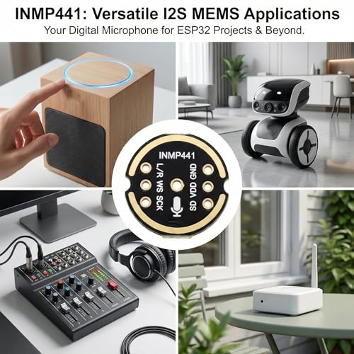 3pcs INMP441 Omnidirectional Microphone Module, I2S MEMS Interface Microphone Compatible with Arduino ESP-32 for and Professional Audio Recording Module
