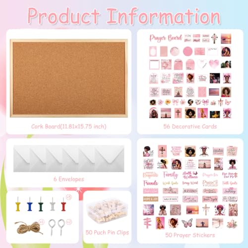 Rngmsi 163 Pcs Black Women Prayer Board Kit Christian Prayer Board Supplies