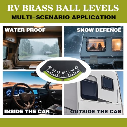 Geouniver RV level gauge ball inclinometer for camper trailers, 1-pack level indicator