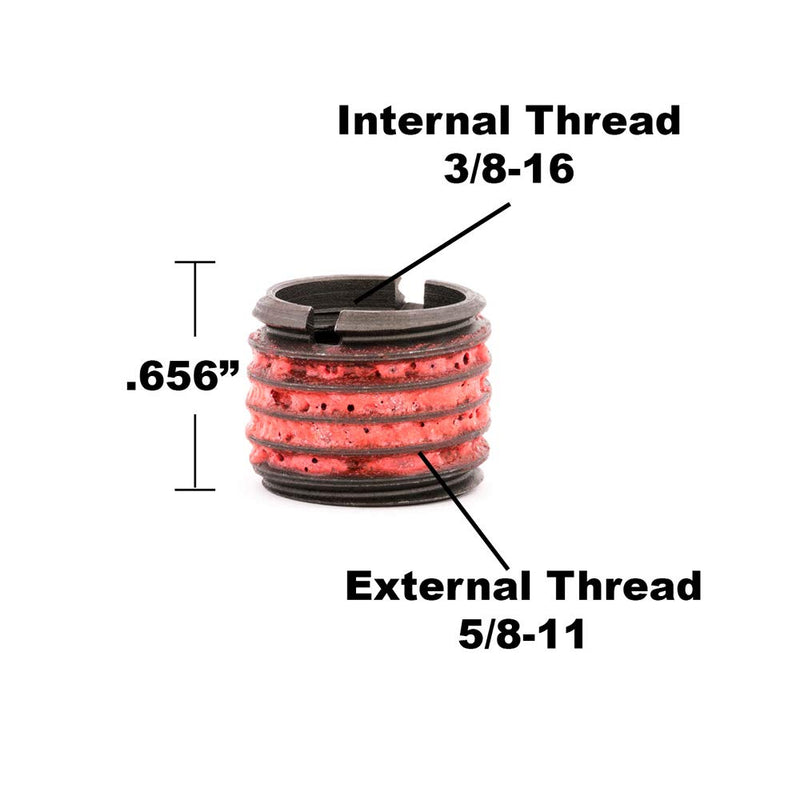 [Australia - AusPower] - E-Z LOK - 335-6 E-Z Lok Externally Threaded Insert, C12L14 Carbon Steel, Meets AISI 12L14, 3/8"-16 Internal Threads, 5/8"-11 External Threads, 0.656" Length, Made in US (Pack of 5) 