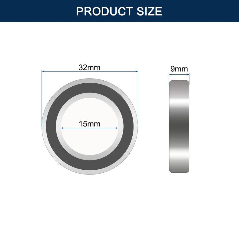 [Australia - AusPower] - 6002-2RS Deep Groove Ball Bearings, ID 15mm x OD 32mm x Width 9mm Double Rubber Sealed Ball Bearing Pre-Lubricated Chrome Steel Z2 Lever 2pcs 2 6002-2RS 15x32x9mm 