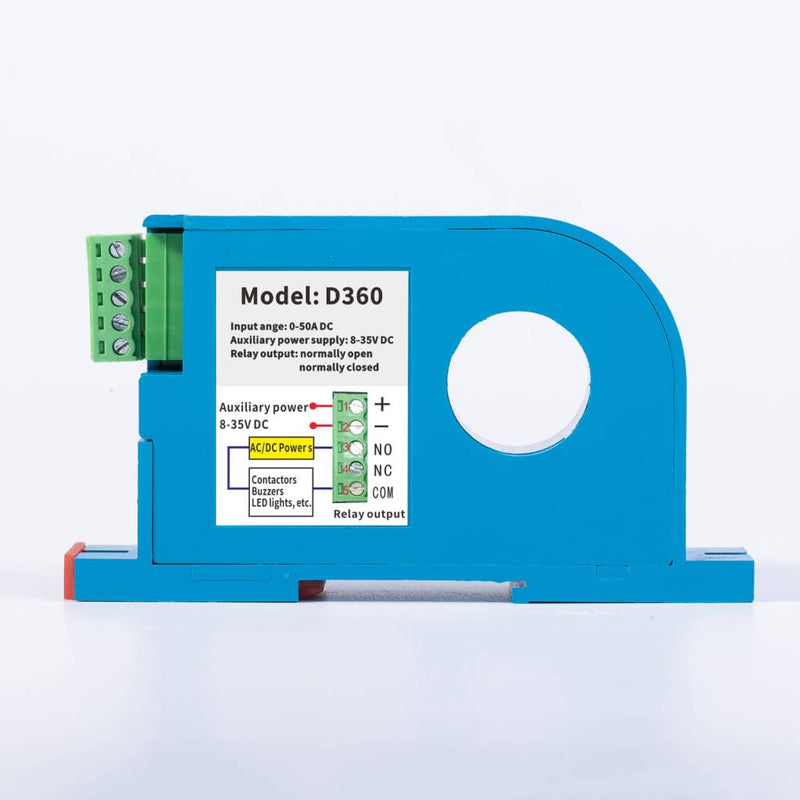 DC Current Switch,Current Sensing Relay DC Current Sensing Switch 0-50A Amp Sensor Monitoring Relay D360