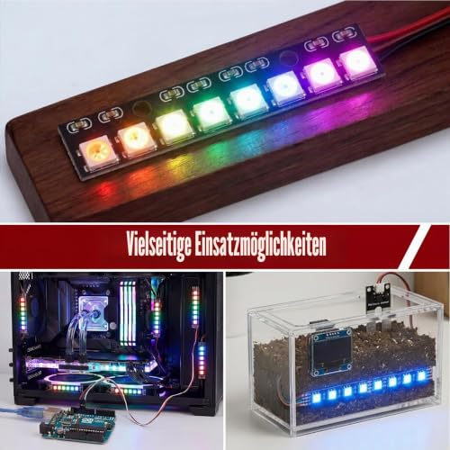 WS2812 RGB LED Module, Programmable L-ED Matrix for Lighting Projects, Digital L-ED Matrix with Integrated Control Logic for DIY Electronics Applications and Flexible Color Display Pack of 12