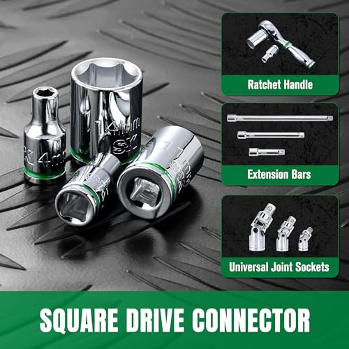 SK 1/4-inch drive metric socket set, 13-piece shallow sockets from 4–14 mm by SK.