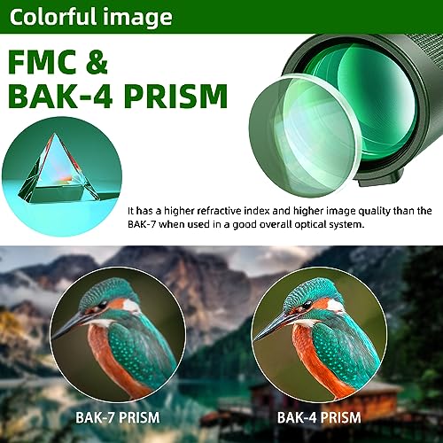 40X60 Monocular Telescope - High Power for Adults with BAK4 Prism. Includes Phone Adapter, Tripod & Hand Strap. Perfect for Bird Watching & Concerts