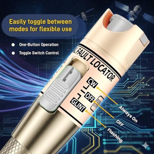 Palenzo visual fault locator fiber optic tester with 2.5mm connector, golden 80-100KM tester for FTTH cables