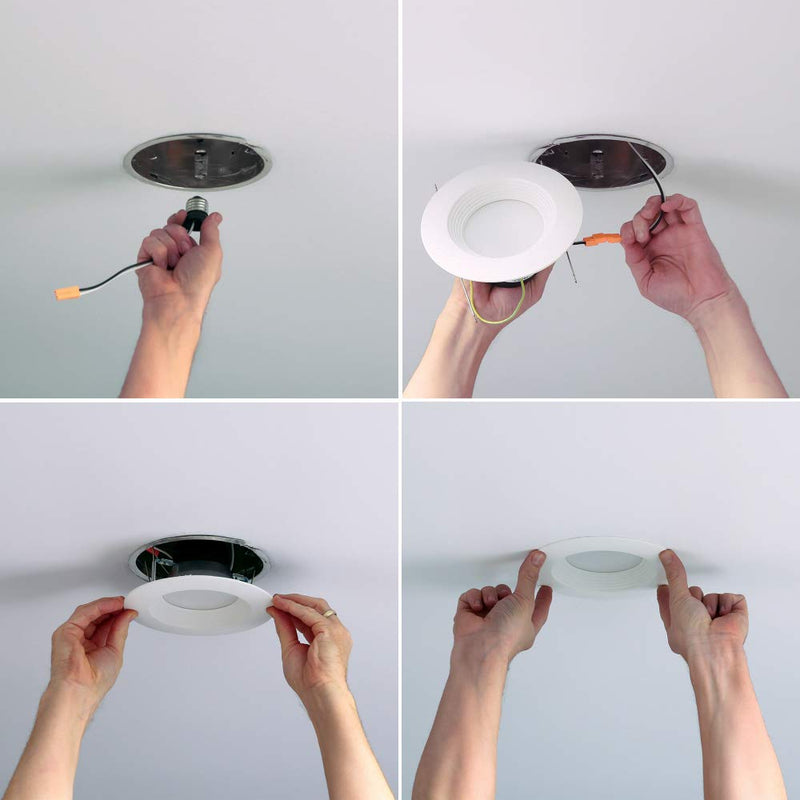 [Australia - AusPower] - Halo 5-inch and 6-inch LED Retrofit Baffle Downlight, 3000K Soft White Recessed Lighting 1PK- Standard Recessed LED Light Fixture 