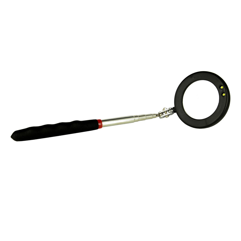 [Australia - AusPower] - Telescoping Inspection circular 360 Mirror with 2 LED Light mirror and mirror on a stick and Extendable Mechanic Tool for Automotive Flexible circular Mirror Diabetic Mirror for feet 
