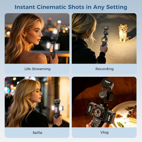 3PCS Magnetic Mini LED Video Light for DJI Osmo Pocket 3 & Xtra Muse Mount with Three Lights