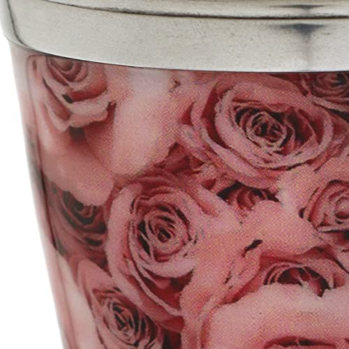 Bold & Divine Cremation Urns for Human Ashes - Decorative Brass Urns, Pink Rose Pattern, Small Keepsake Urn for Ashes Adult Female and Male, Funeral Urns
